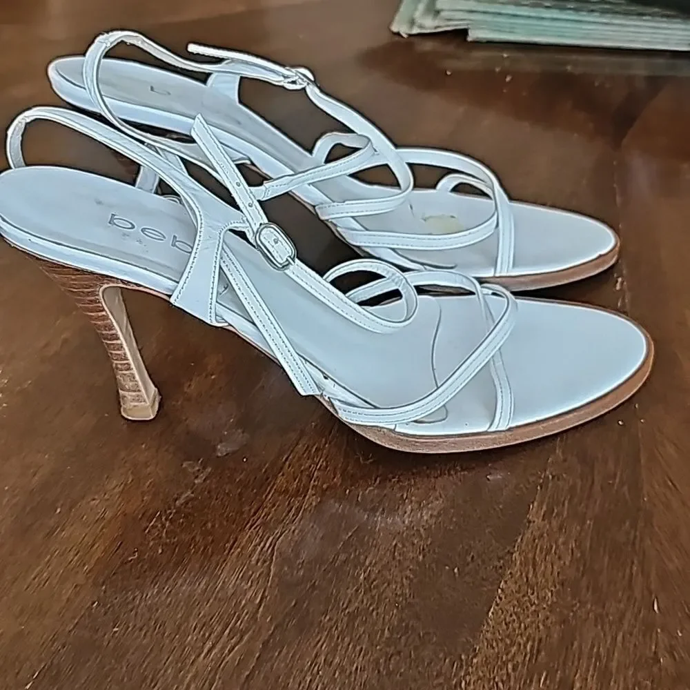 Bebe y2k‎ white, sctrappy heels size 8.5